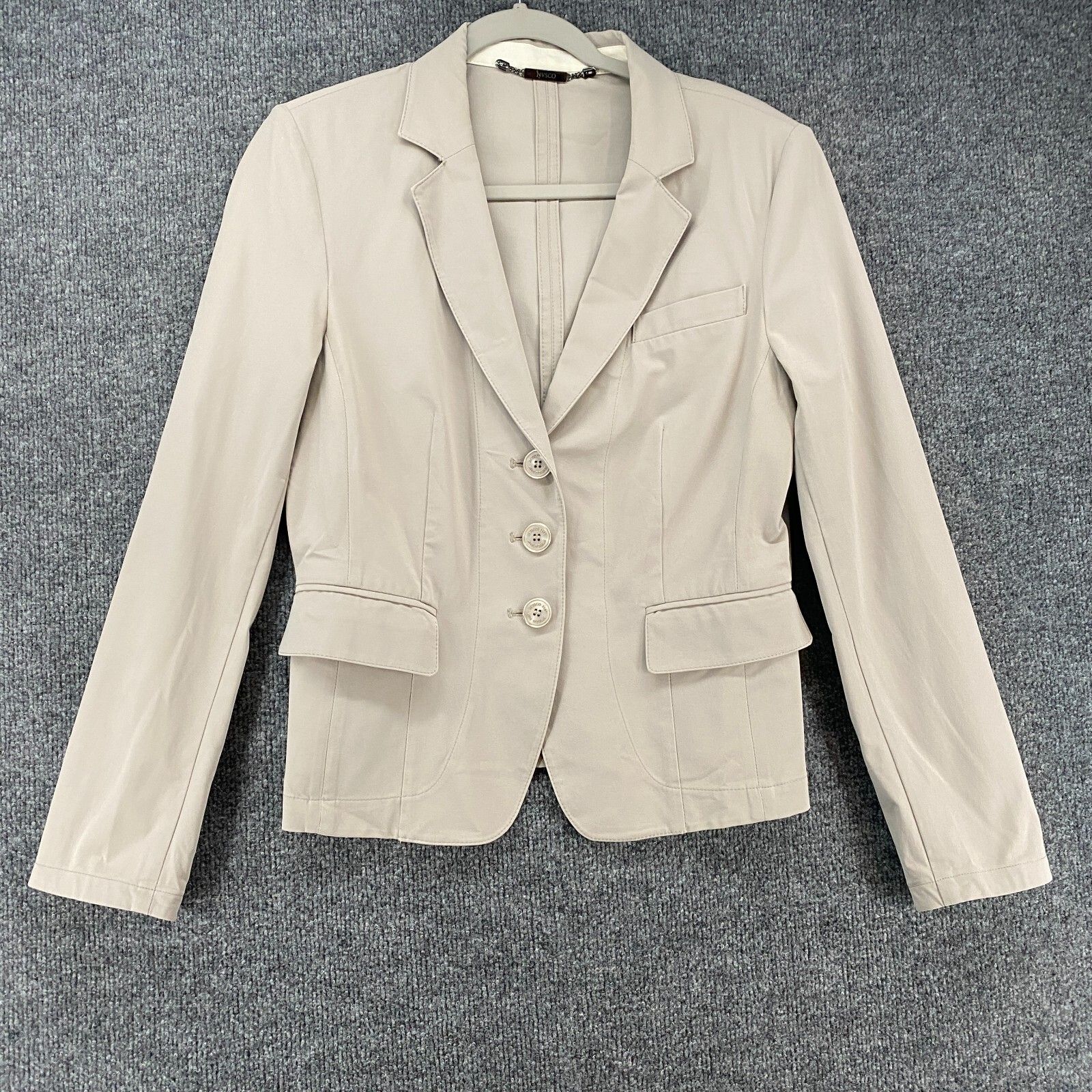 Nvsco Blazer Jacket Womens M Gray Button Up Ladies Academia Prep Office Classic
